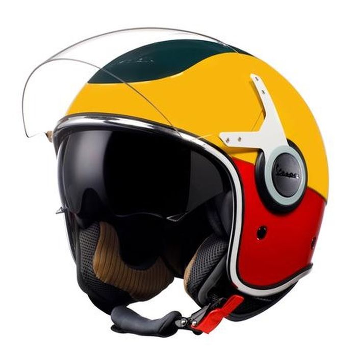 Casque jet moto et scooter ANDY - Vert bouteille / Écru